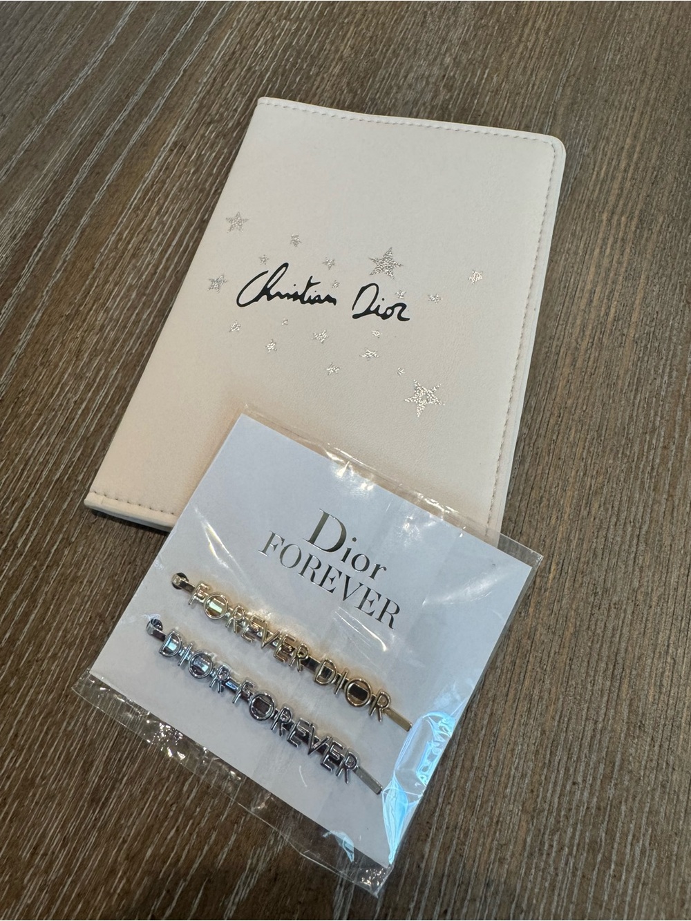Dior Beauty light pink Passport Cover with Dior Forever Pins bundle